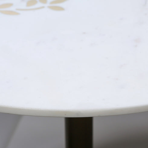 White Marble Round Accent Table